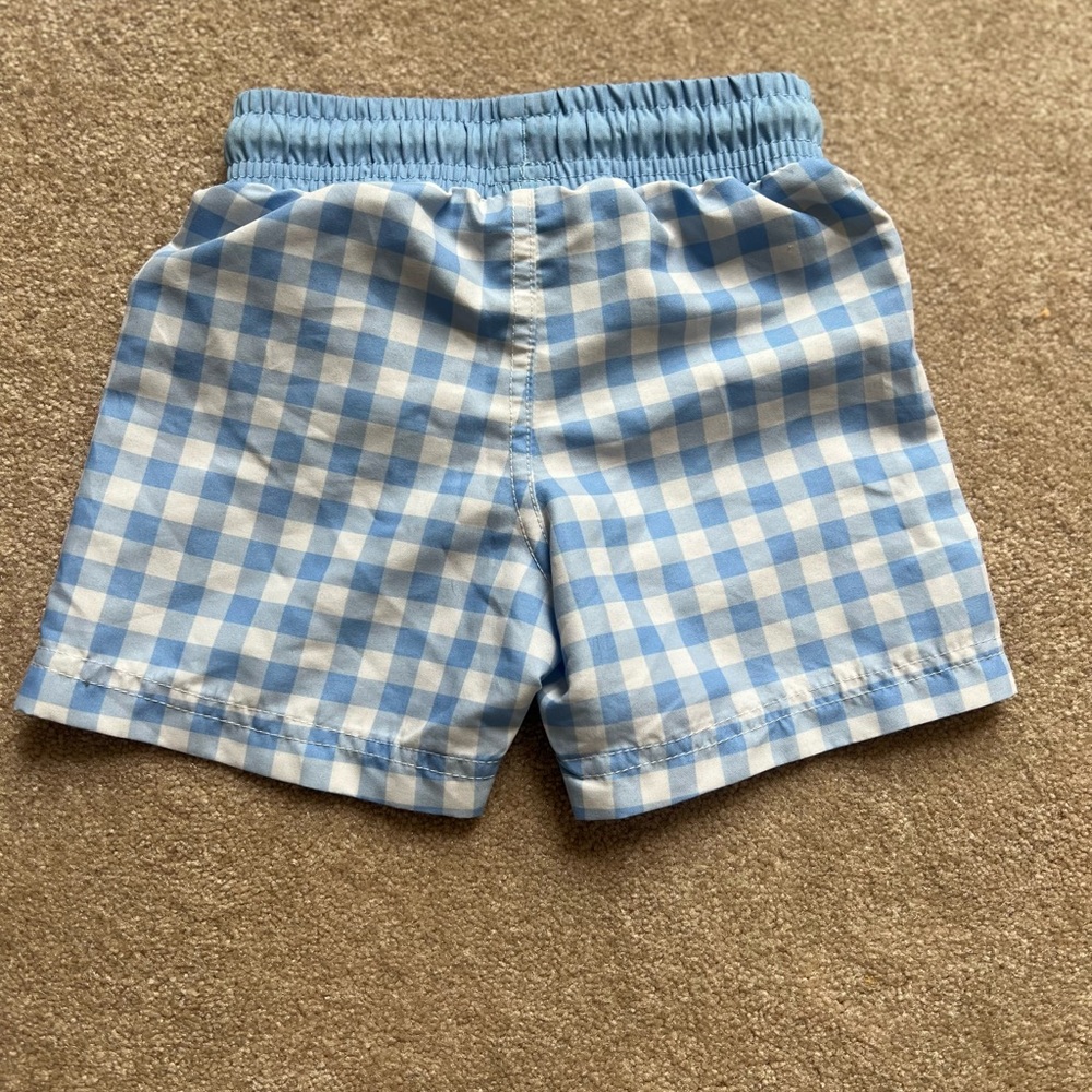 Tommy Bahama Blue and White Buffalo plaid Checkered swim - Picture 2 of 5
